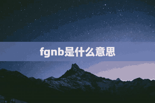 fgnb是什么意思(fgnb啥意思)